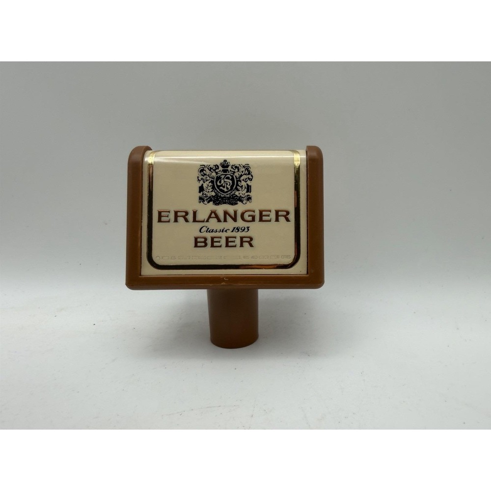 Vintage Erlanger Beer Tap Handle Classic 1893 Brown Cream Draft Beer Knob